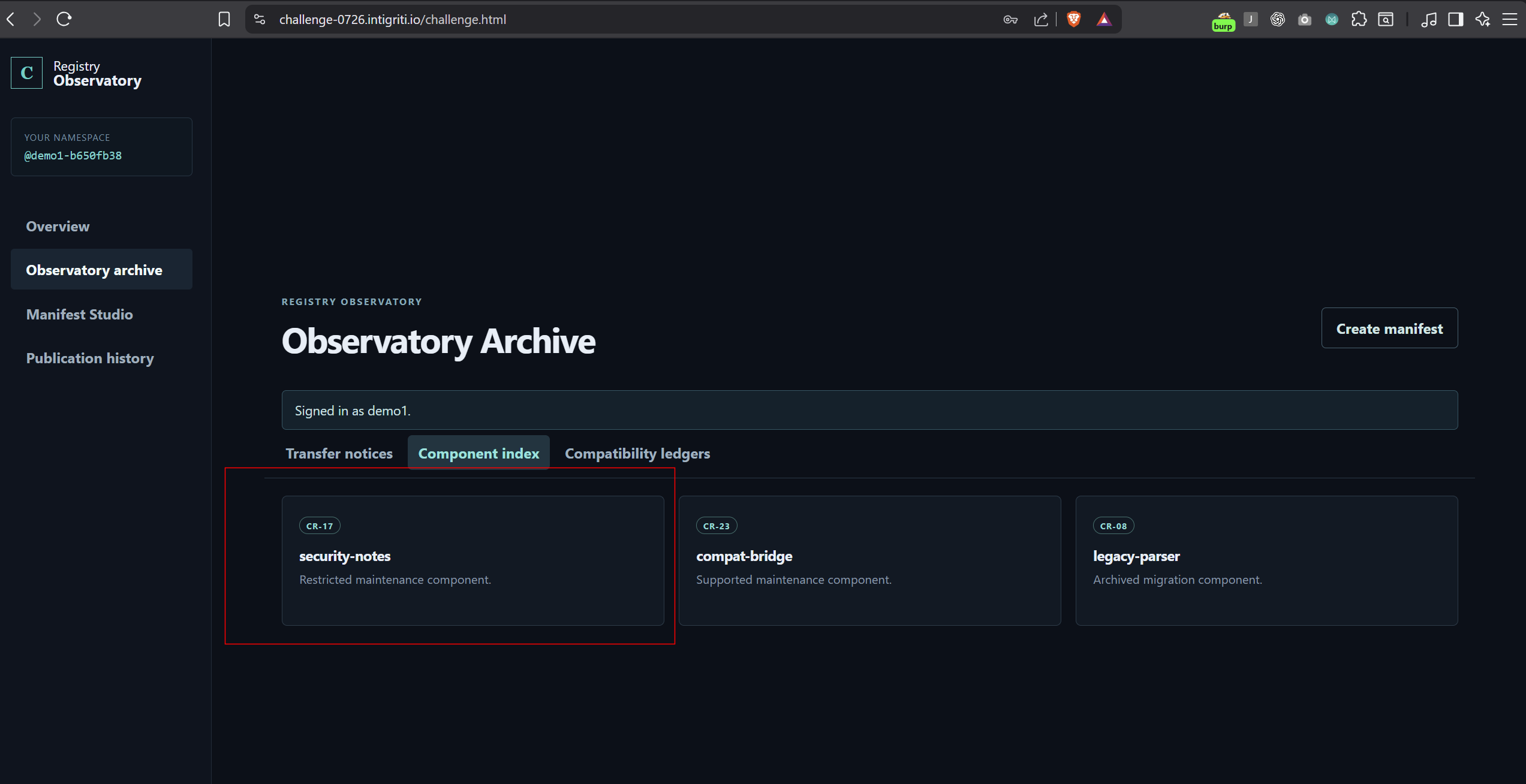 Observatory Archive containing the target package details